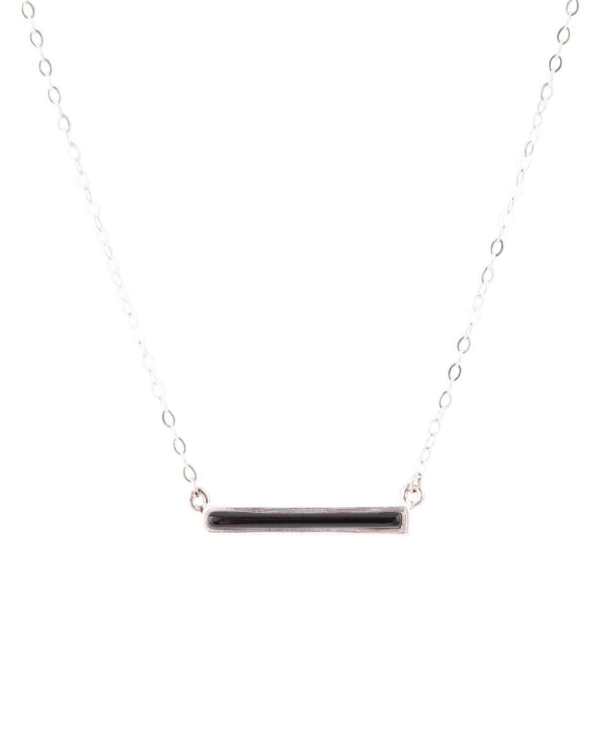 Barse Bar None Sterling Silver And Genuine Onyx Necklace