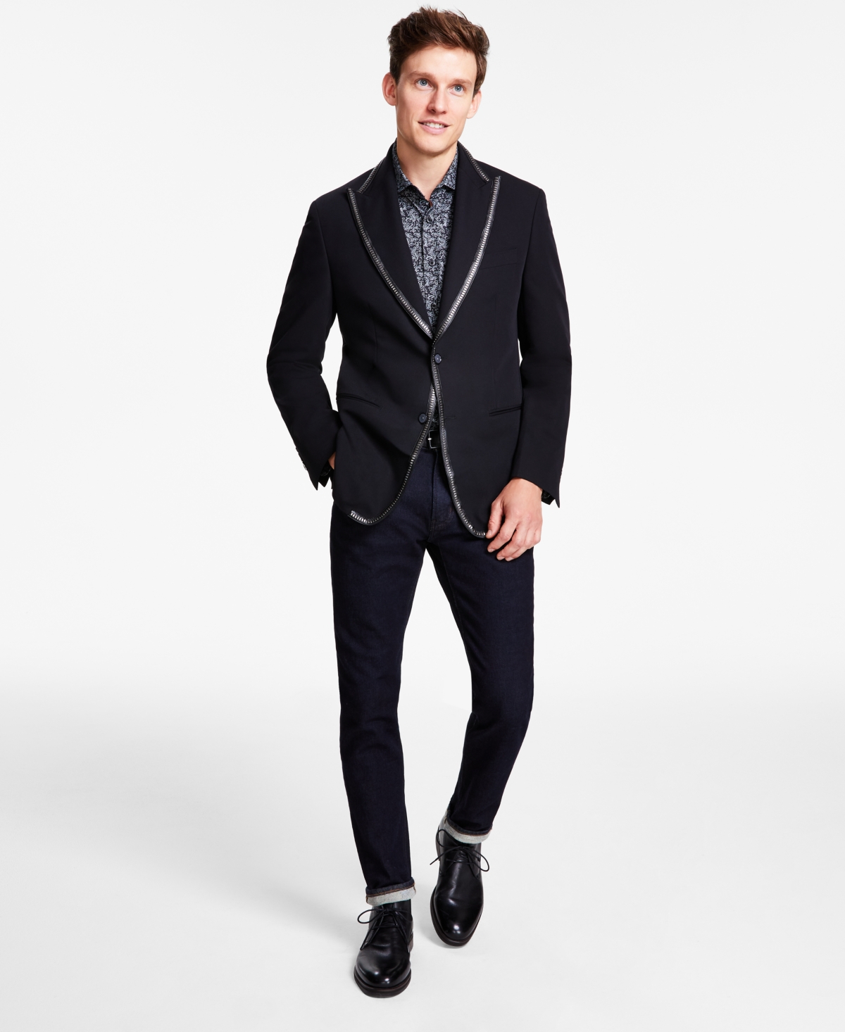 Men's Slim-Fit Black Sport Coat - Black