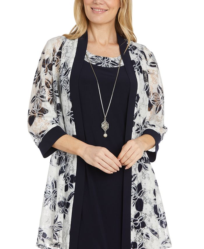 Ladies lace online dress and jacket