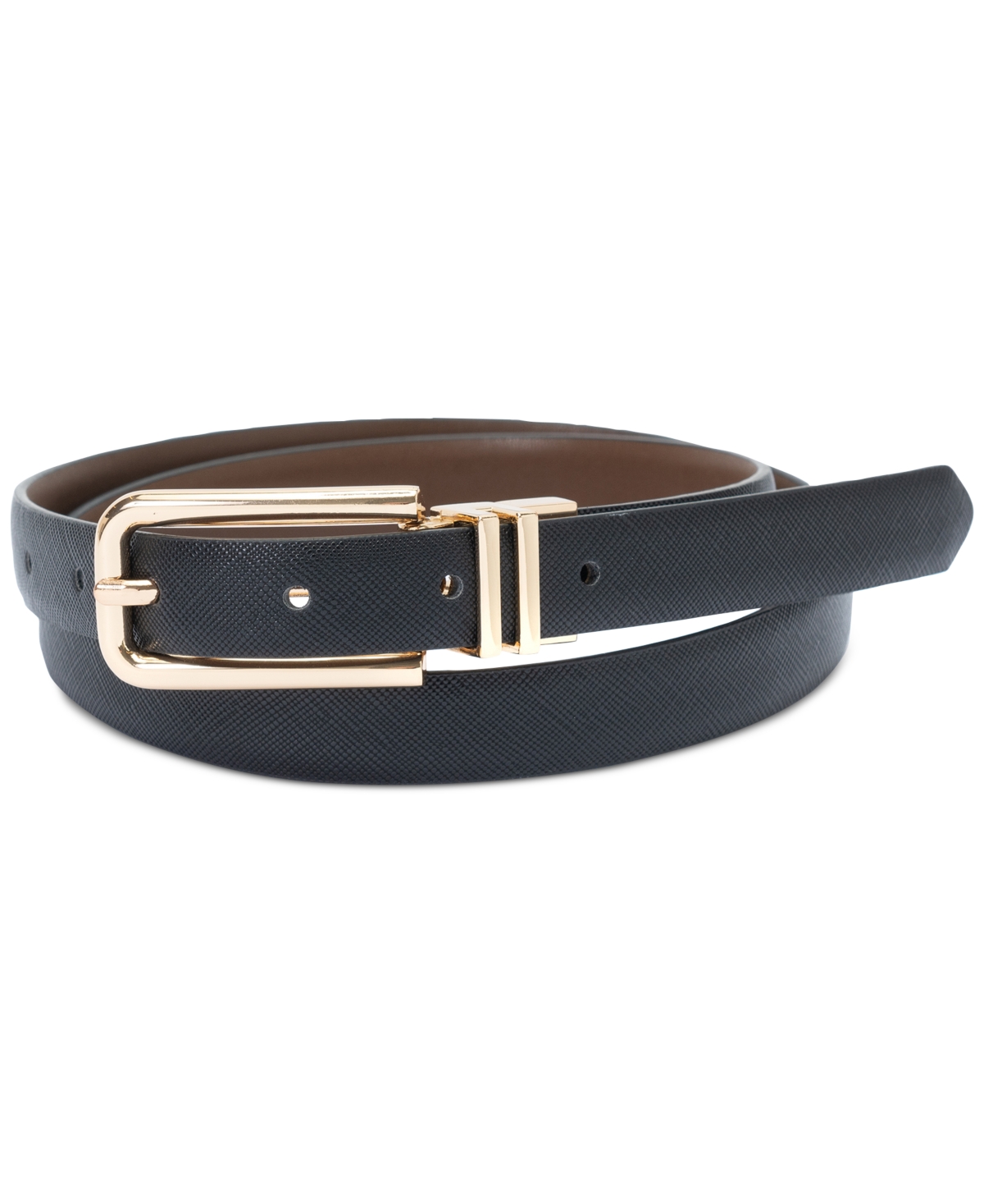 Inc International Concepts Reversible Panel Belt, Created For Macy's In Black,brown