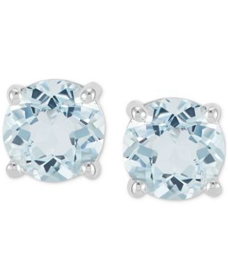Birthstone Stud Earrings in 14k Gold or 14k White Gold