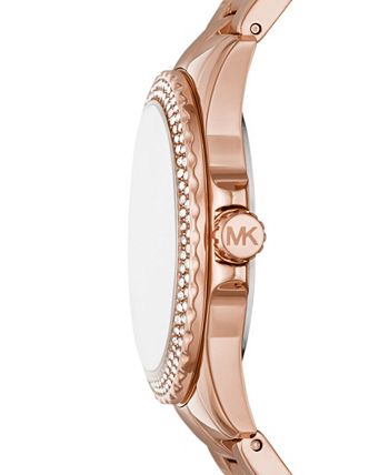 Michael Kors Everest Quartz Rose Gold Dial Black Steel Strap Watch For Women - MK5872