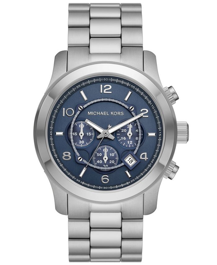 Michael Kors Unisex Runway Quartz Chronograph Silver-Tone Stainless ...