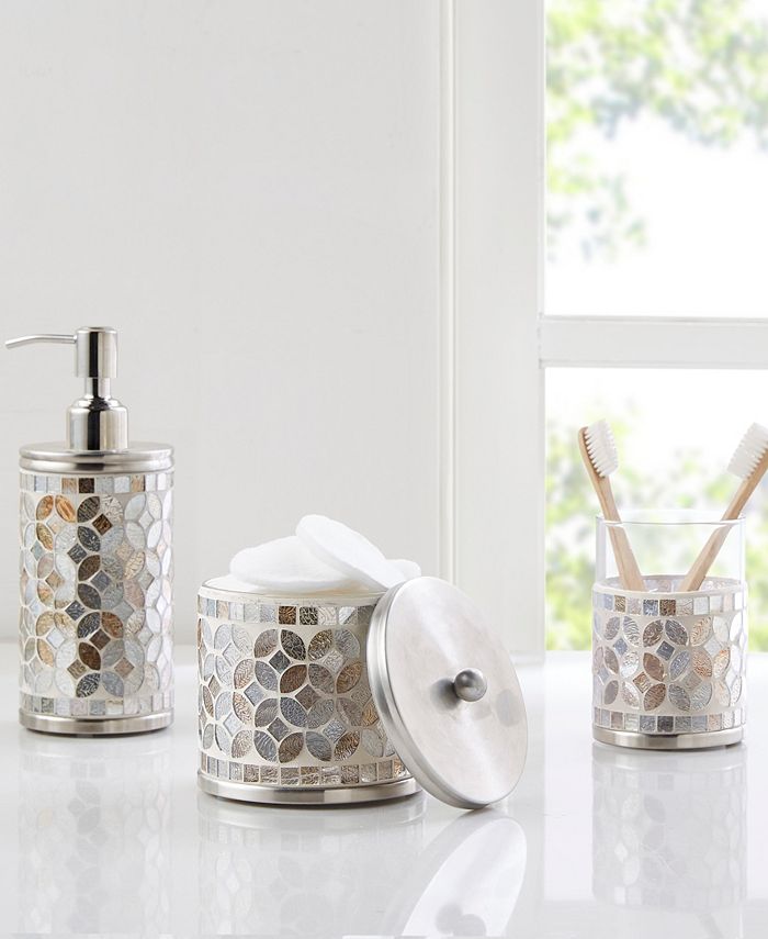Madison Park Tesera Mosaic Glass 3 Piece Bath Accessory Set Macy's