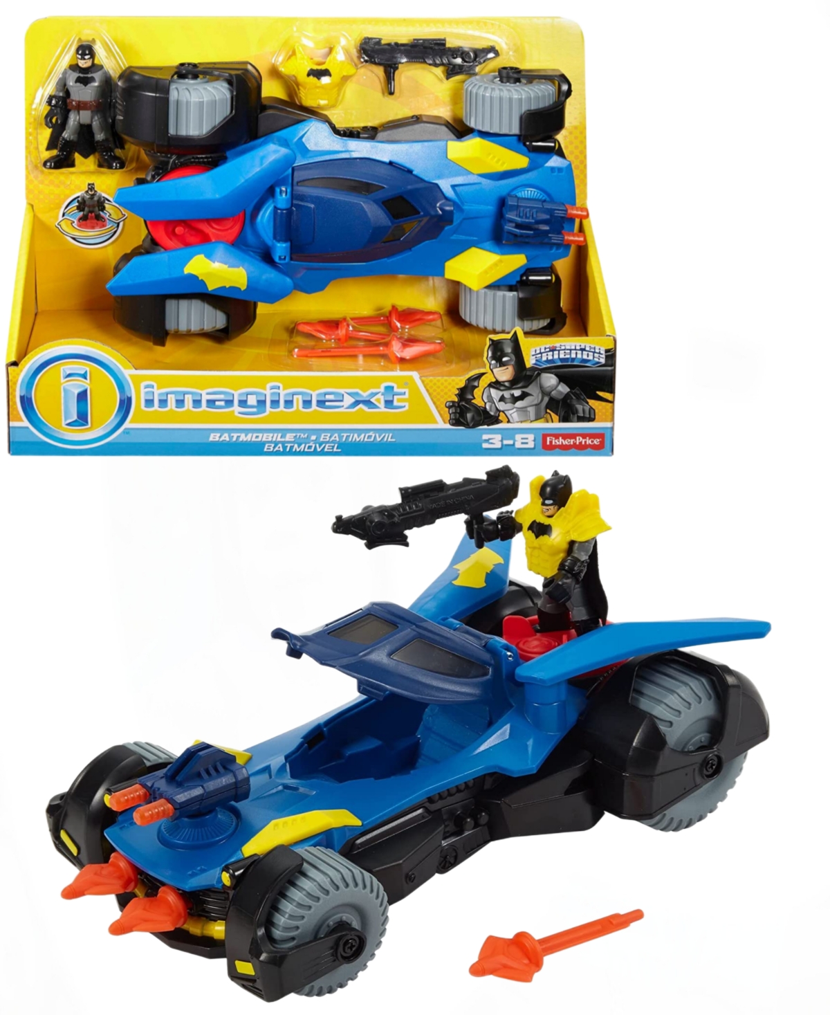 Imaginext Crime Fighting Dc Super Friends Batman Batmobile Playset In Multi