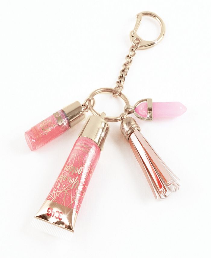 Three Cheers For Girls 3C4G Pink GoldTone Keychain Lip Gloss Make It
