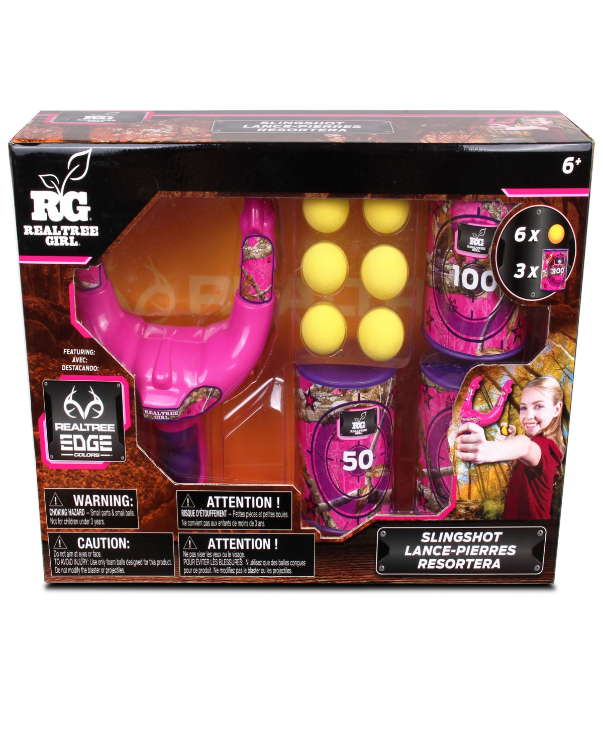 Shop Realtree Nkok Handheld Slingshot Set Pink 25038 Includes 6 Foam Balls 3 Can Targets, Toy Slingshot Shoots Upt In Multi