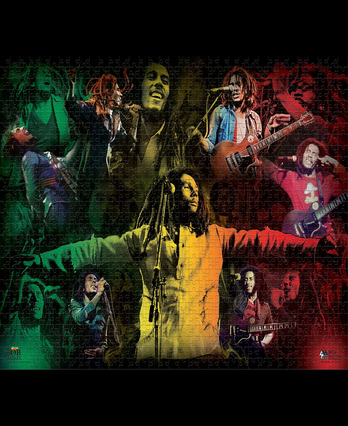 Bob Marley 1000 Piece Collage Jigsaw Puzzle, 19" X 26" In Multi