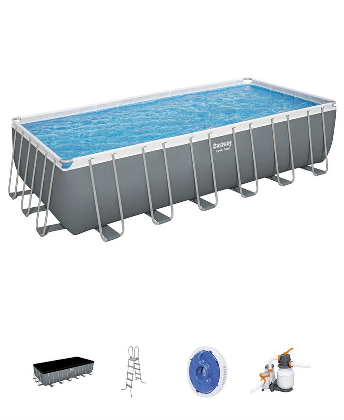 Power Steel Bestway 24' x 12' x 52" Above Ground Pool Set 7937 Gallon ...