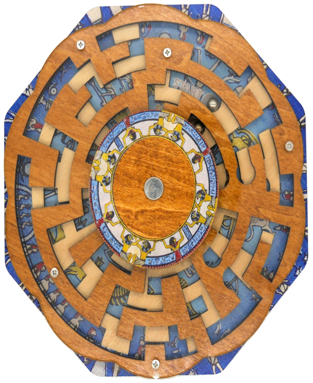 Project Genius Dendera Zodiac Wooden Puzzle Based On The Ancient Night Sky, Medium Difficultly, Twist The Maze To O In Multi