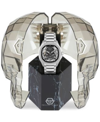 Men's Automatic Skeleton Spectre Stainless Steel Bracelet Watch 42mm