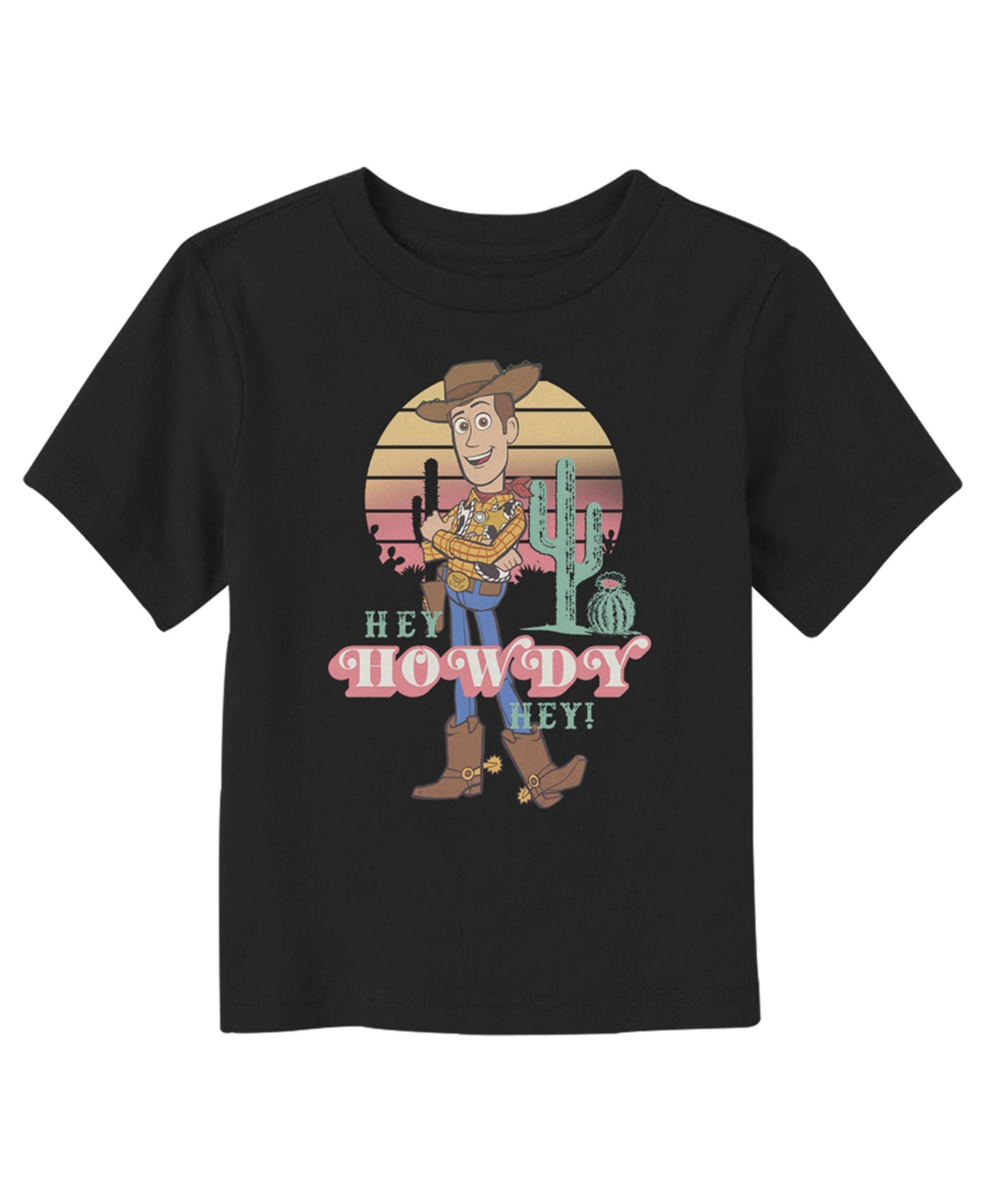 Disney Pixar Toddler's Toy Story 4 Hey Woody Unisex T-shirt In Black