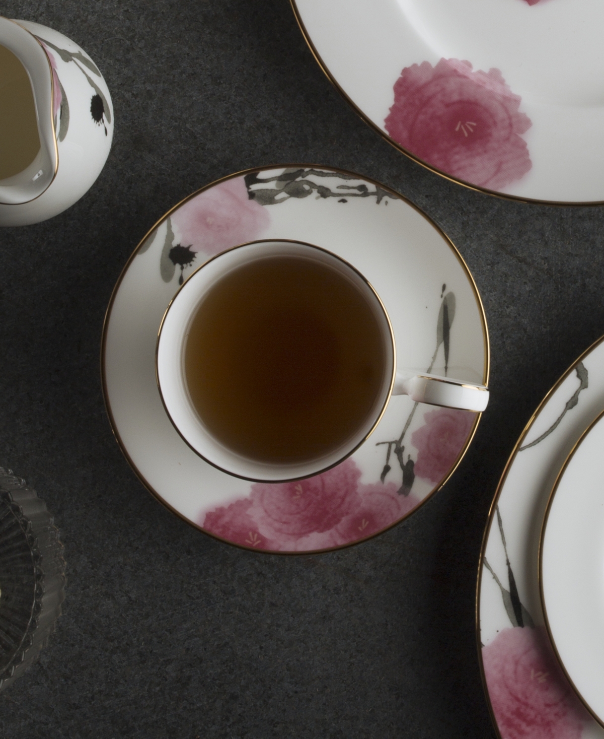 Noritake Yae Set of 4 Saucers, - White And Pink