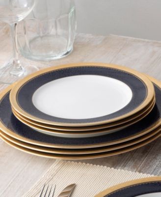 Odessa Cobalt Gold Set of 4 Salad Plates, 8.50"