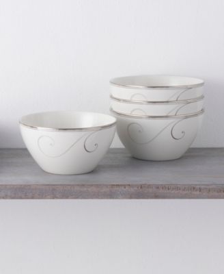 Platinum Wave Set of 4 Rice Bowls, 6", 22 oz.