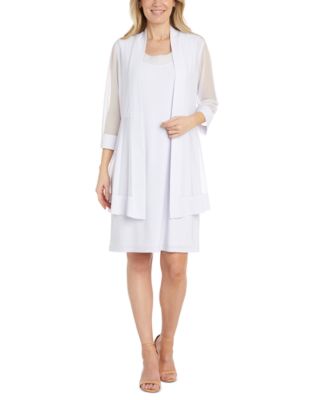 R & M Richards - Women's Mesh Jacket & Beaded-Neck Dress