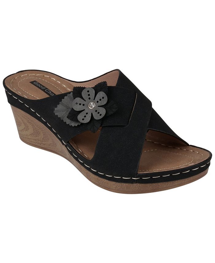 GC Shoes Women's Selly Flower Wedge Sandals - Macy's