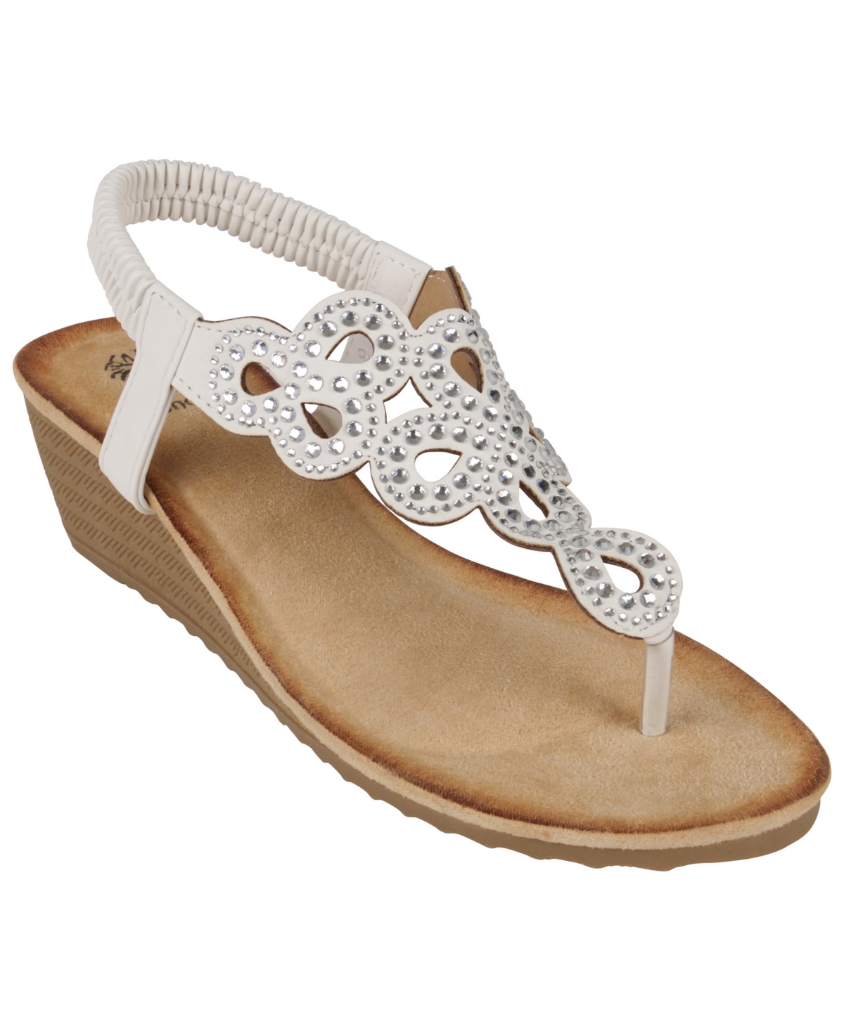 Gc Shoes Women's Madelyn Embellished Wedge Sandals In White
