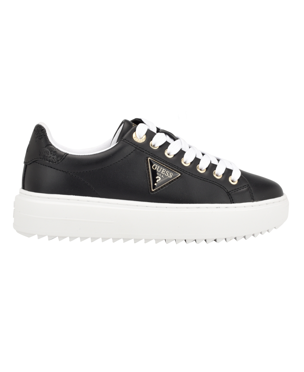 Guess Women's Denesa Treaded Platform Lace-up Sneakers In Black