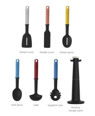 Elevate Carousel 6-Piece Utensil Set with Rotating Storage Stand