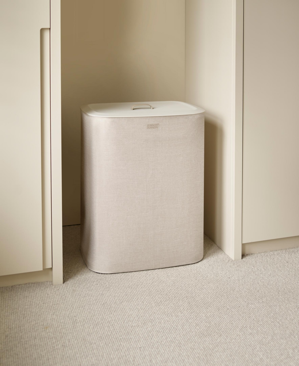 Shop Joseph Joseph Tota Trio 90-litre Laundry Separation Basket In Ecru