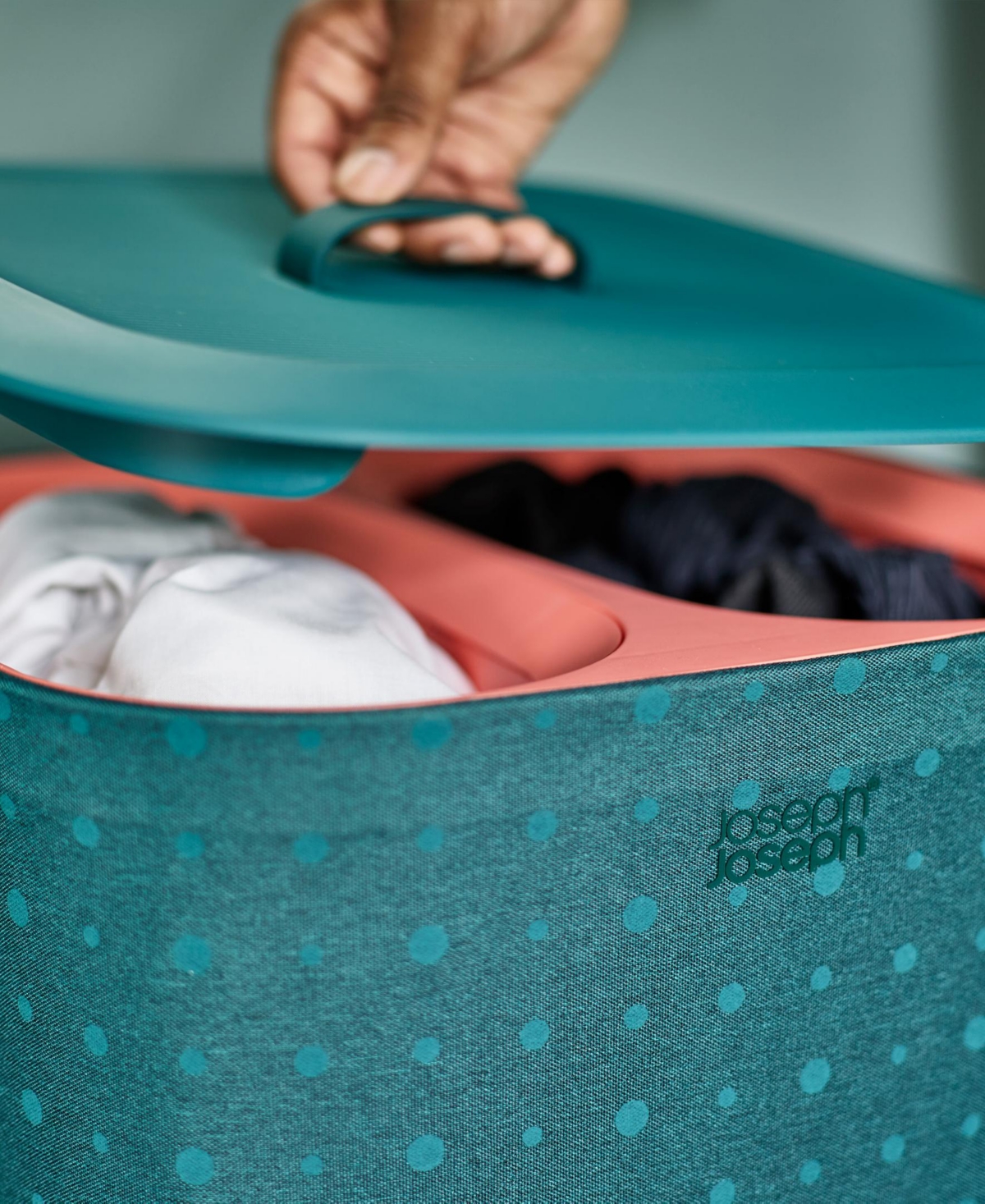 Shop Joseph Joseph Tota Pop 60-litre Laundry Separation Basket In Turquoise