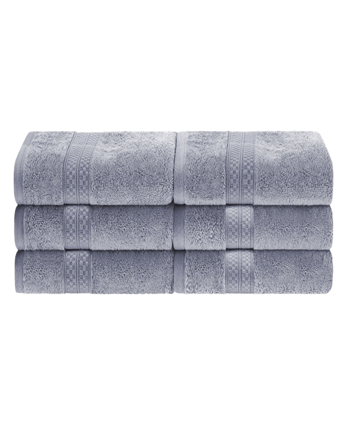 Superior Rayon From Bamboo Blend Ultra Soft Quick Drying 6 Piece Hand Towel Set, 30" L X 16" W In Chrome