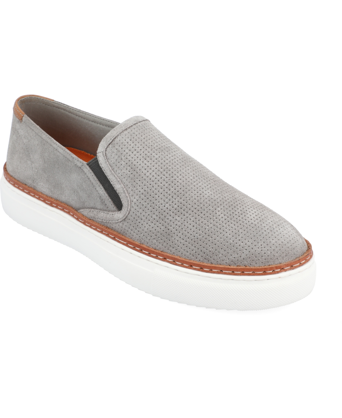 Shop Thomas & Vine Men's Tillman Slip-on Leather Sneakers In Gray