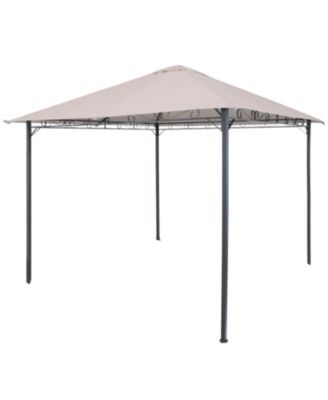 Steel Open Gazebo with Weather-Resistant Polyester Fabric Top and Black Metal Frame for Backyard, Garden, Deck or Patio - 10' x 10' - Gray