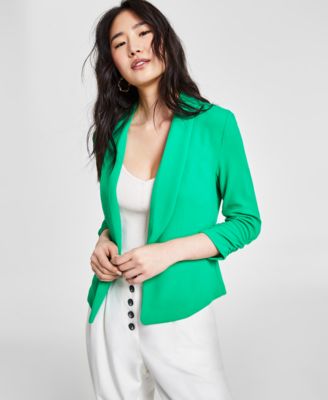 Bar III - Petite Ruched-Sleeve Jacket