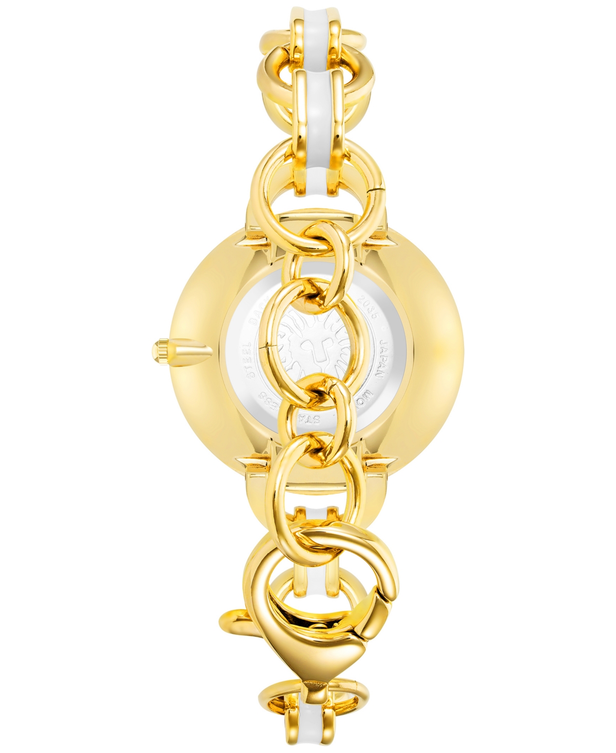 Shop Anne Klein Women's Gold-tone & Enamel Bracelet Watch 36mm In Gold Tone,white