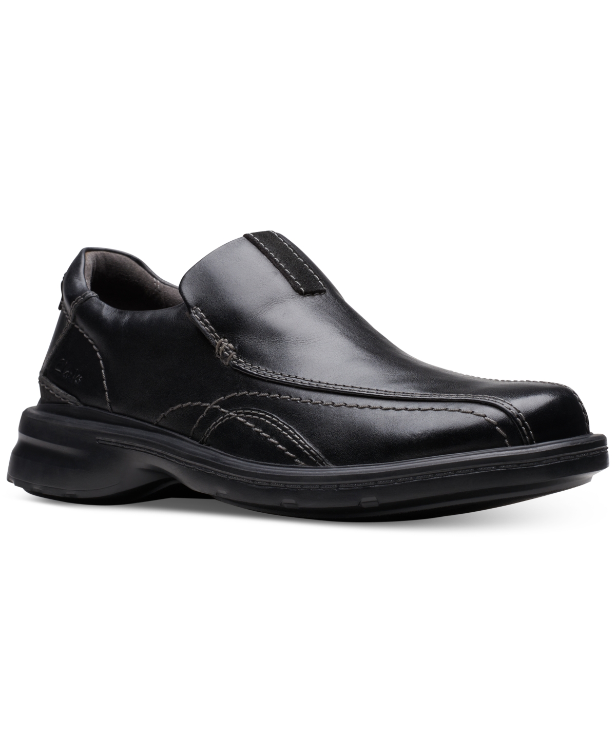 Clarks Men's Gessler Step Loafers In Black Leather