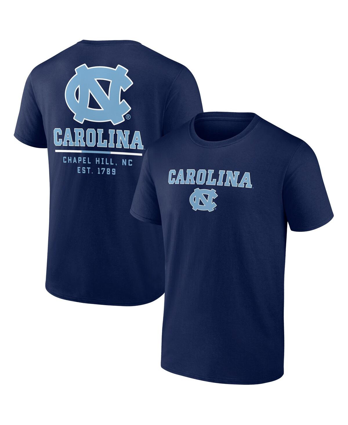 Shop Fanatics Men's  Navy North Carolina Tar Heels Game Day 2-hit T-shirt