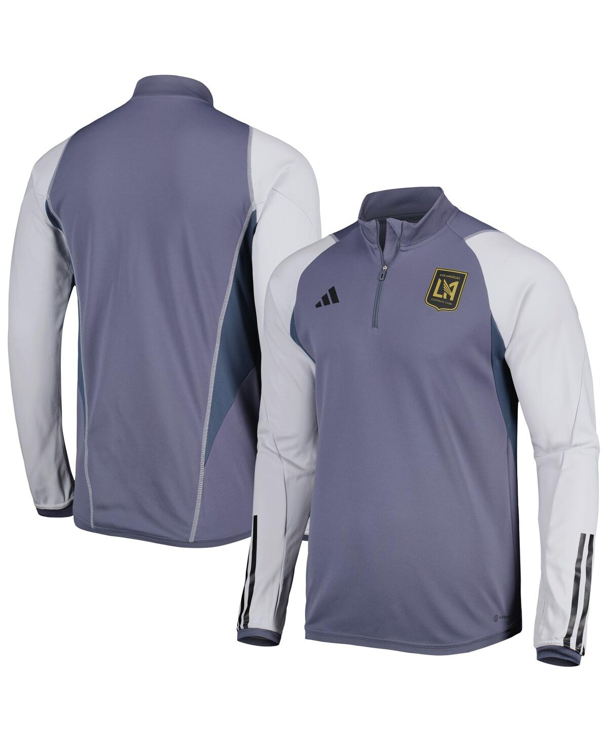 Shop Adidas Originals Men's Adidas Gray Lafc 2023 On-field Aeroready Quarter-zip Training Top