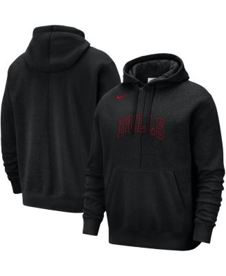 Men's Black Chicago Bulls Courtside Versus Stitch Split Pullover Hoodie