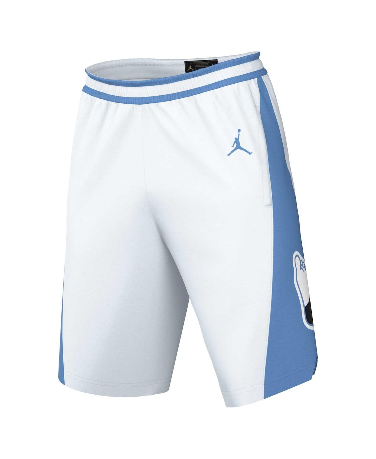 JORDAN MEN'S JORDAN WHITE, CAROLINA BLUE NORTH CAROLINA TAR HEELS LIMITED RETRO PERFORMANCE SHORTS 
