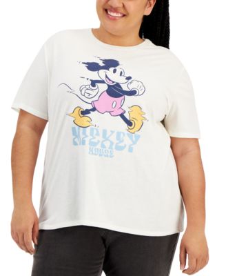 Disney - Trendy Plus Size Glitched Mickey Short Sleeve T-Shirt