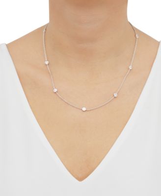 Arabella Sterling Silver Necklace, White Round-Cut Cubic