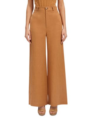 Bardot - Women's Enya High-Rise Wide-Leg Linen Pants