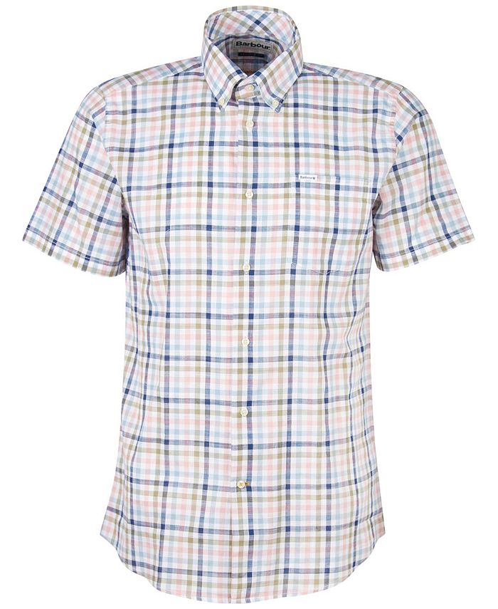 Barbour Men's Kinson Tailored Gingham Short-Sleeve Shirt - Macy's