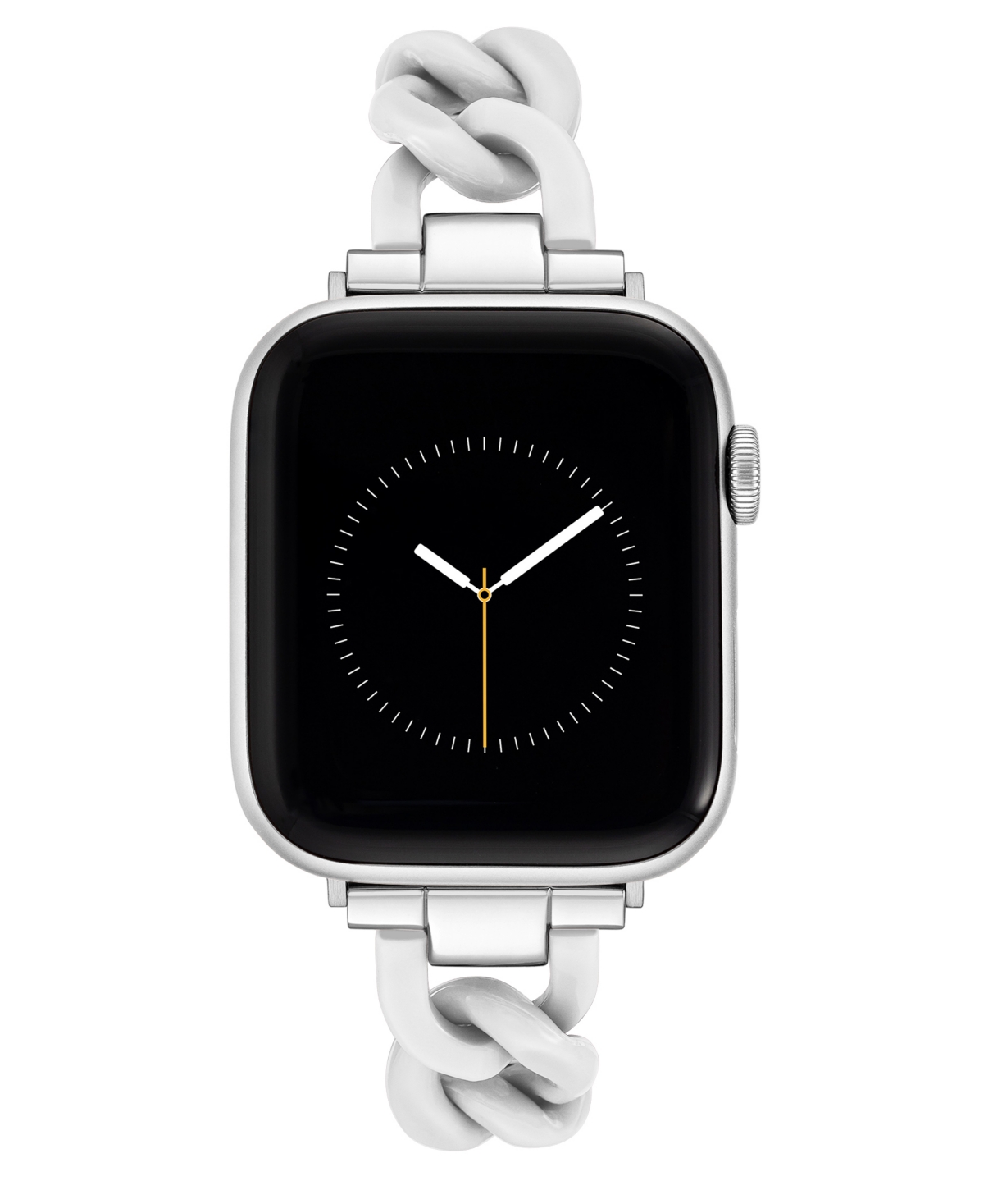 Women's Plastic Chain Link Bracelet designed for Apple Watch 42mm (Series 1-3 only) & 44/45/46/49mm (Ultra & Ultra 2) - White, Silver-Tone