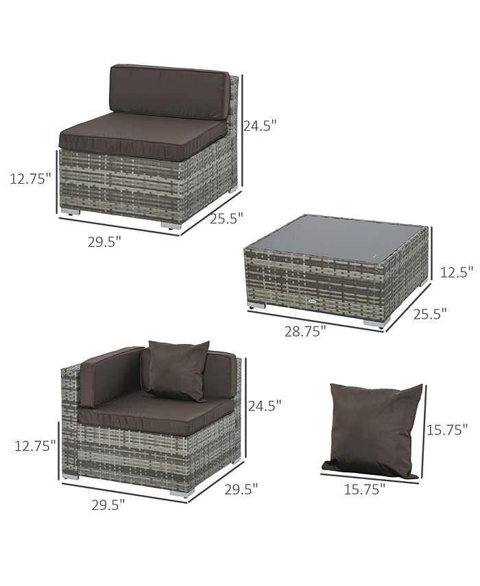 Outsunny 7Piece Patio Furniture Sets Outdoor Wicker Conversation Sets