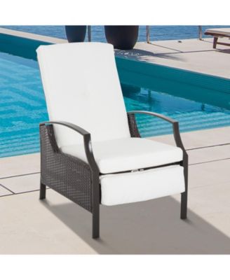 Outdoor Recliner Chair, Cushioned, &