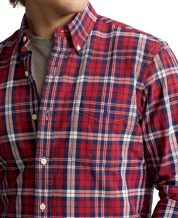 Polo Ralph Lauren Men's ClassicFit Plaid Oxford Shirt Macy's
