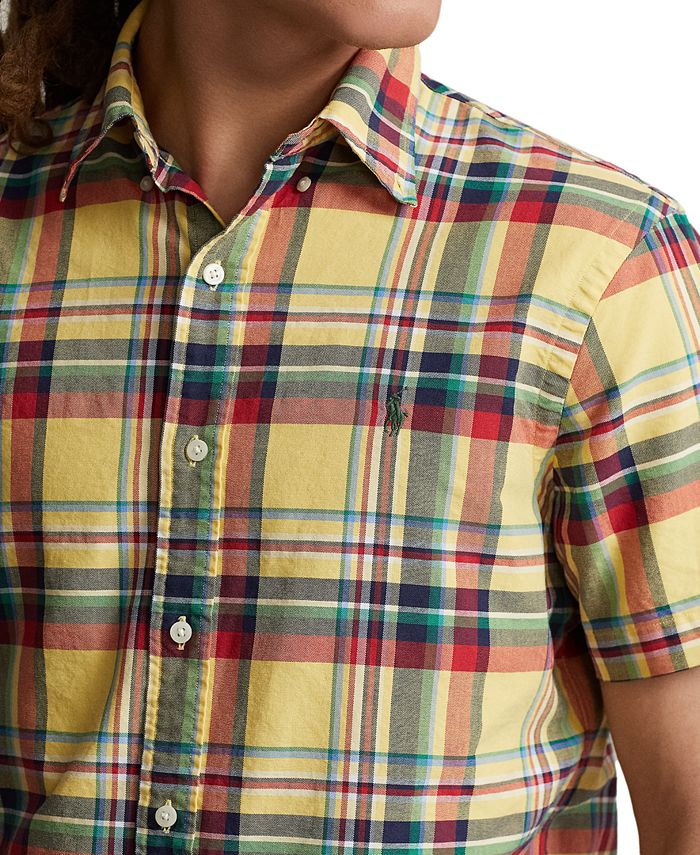 Polo Ralph Lauren Men's ClassicFit Plaid Oxford Shirt Macy's