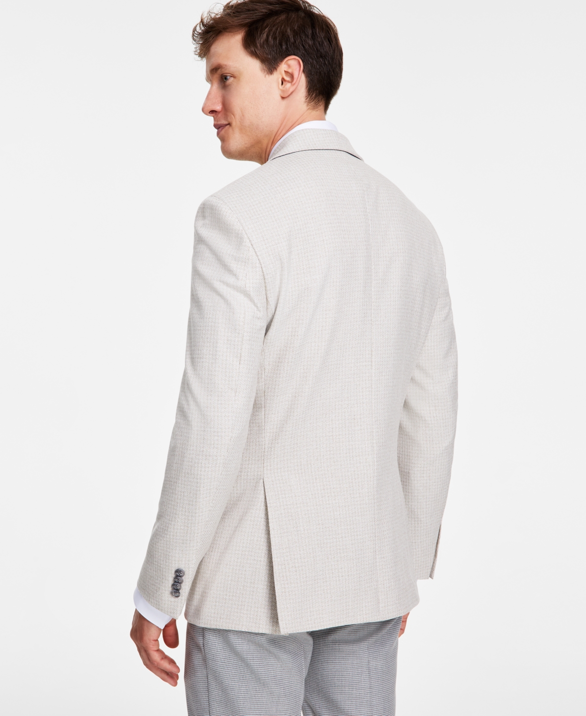 Tommy Hilfiger Men's Modern-Fit Tan Check Sport Coat