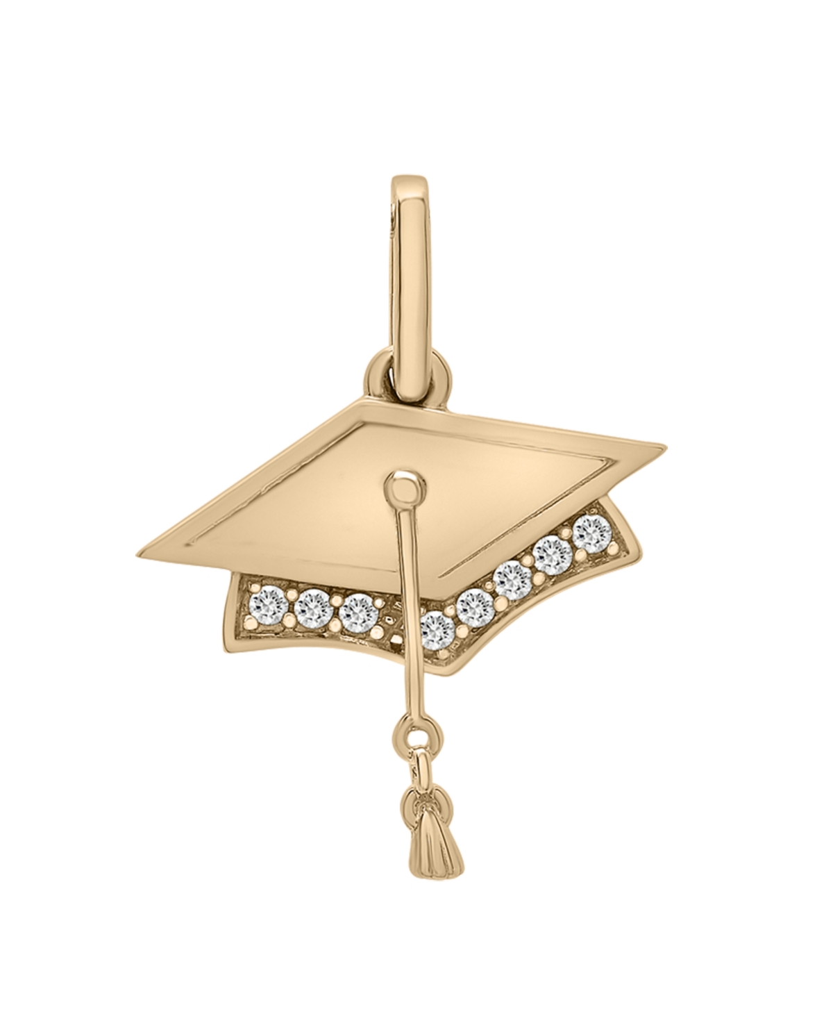 Diamond Graduation Cap Charm Pendant (1/20 ct. t.w.) in 10k Gold, Created for Macy's - Yellow Gold