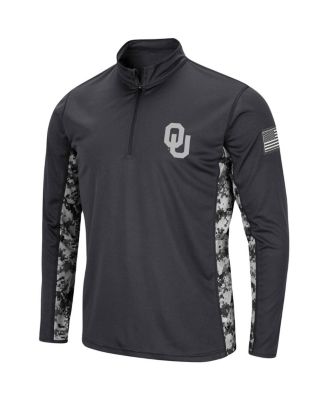 Men's Charcoal Oklahoma Sooners OHT Military-Inspired Appreciation Digi Camo Quarter-Zip Jacket