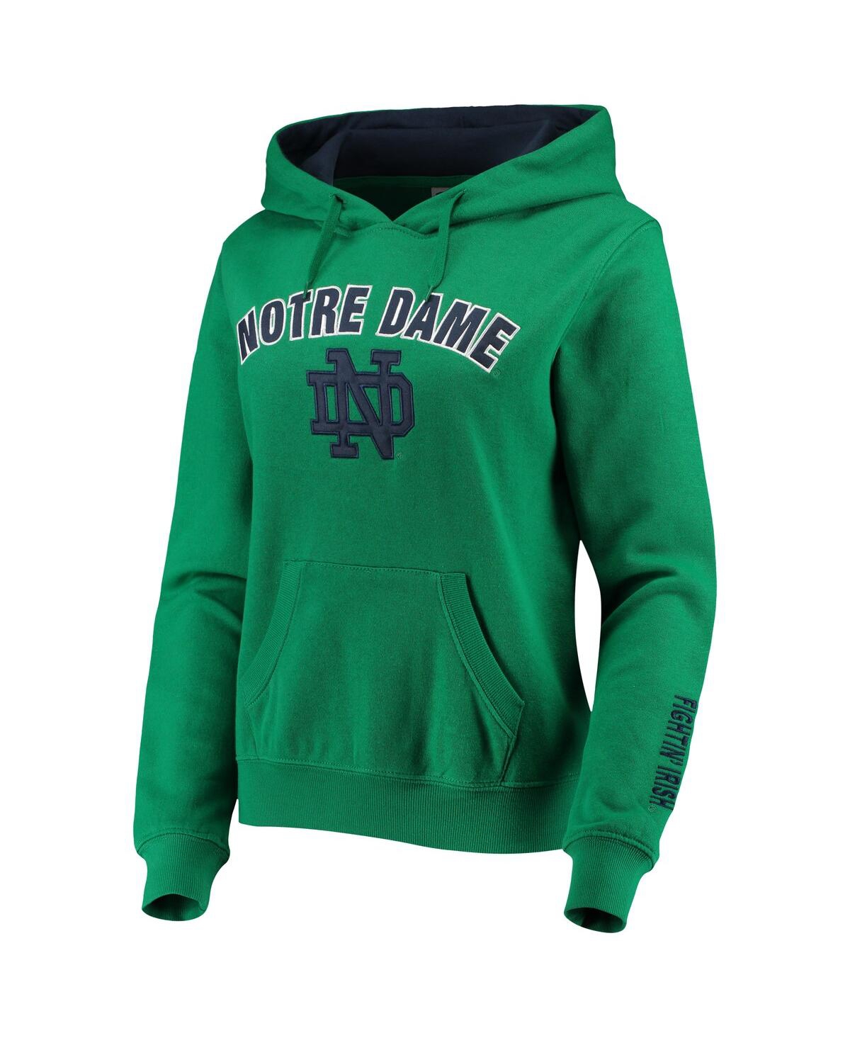 Women'sNotre Dame Fighting Irish Arch and Logo 1 Pullover Hoodie - Kelly Green