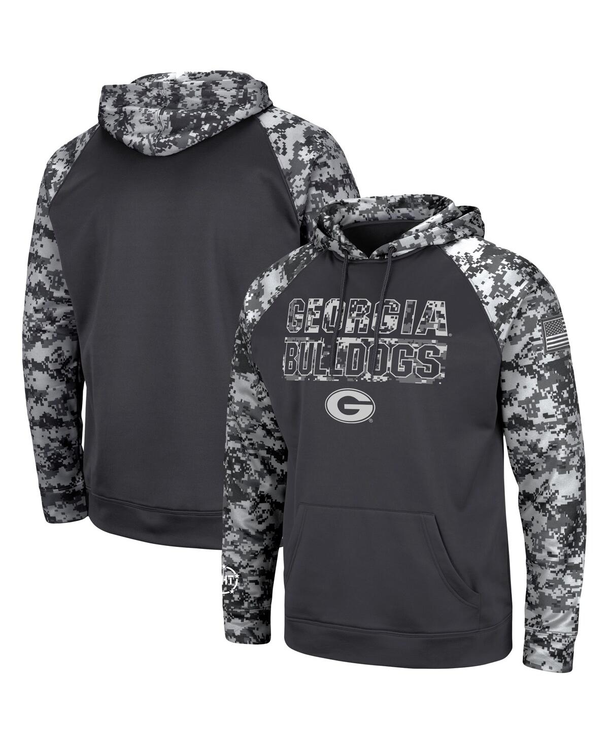 Men's ColosseumGeorgia Bulldogs Oht Military-Inspired Appreciation Digital Camo Pullover Hoodie - Charcoal